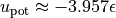 u_\text{pot} \approx -3.957 \epsilon