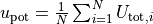u_{\text{pot}} = \frac{1}{N} \sum_{i=1}^N U_{\text{tot},i}